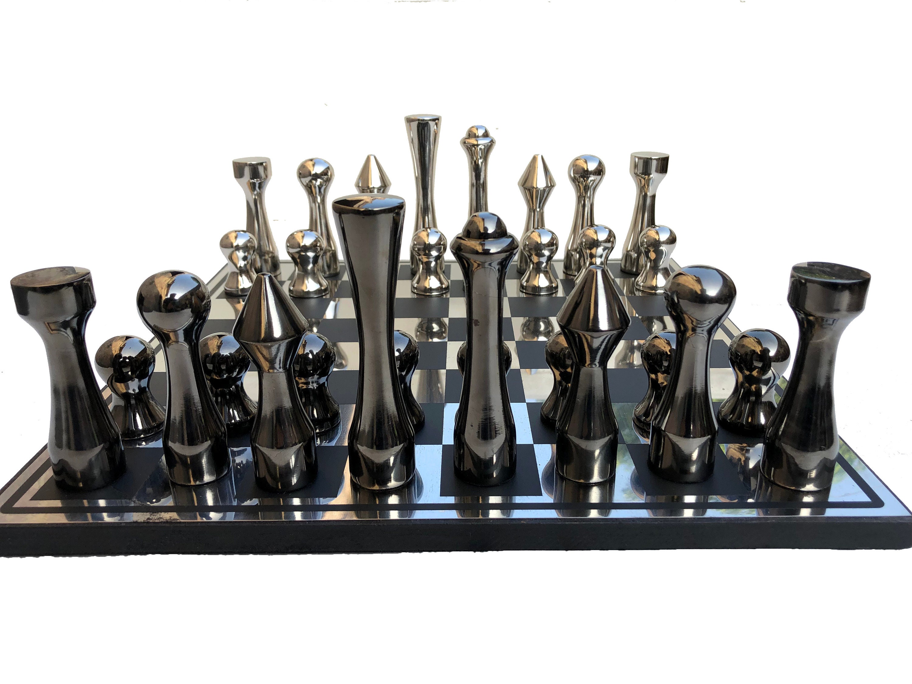 New Contemporary 4 Luxury Metal Chess Set With 14 Etsy