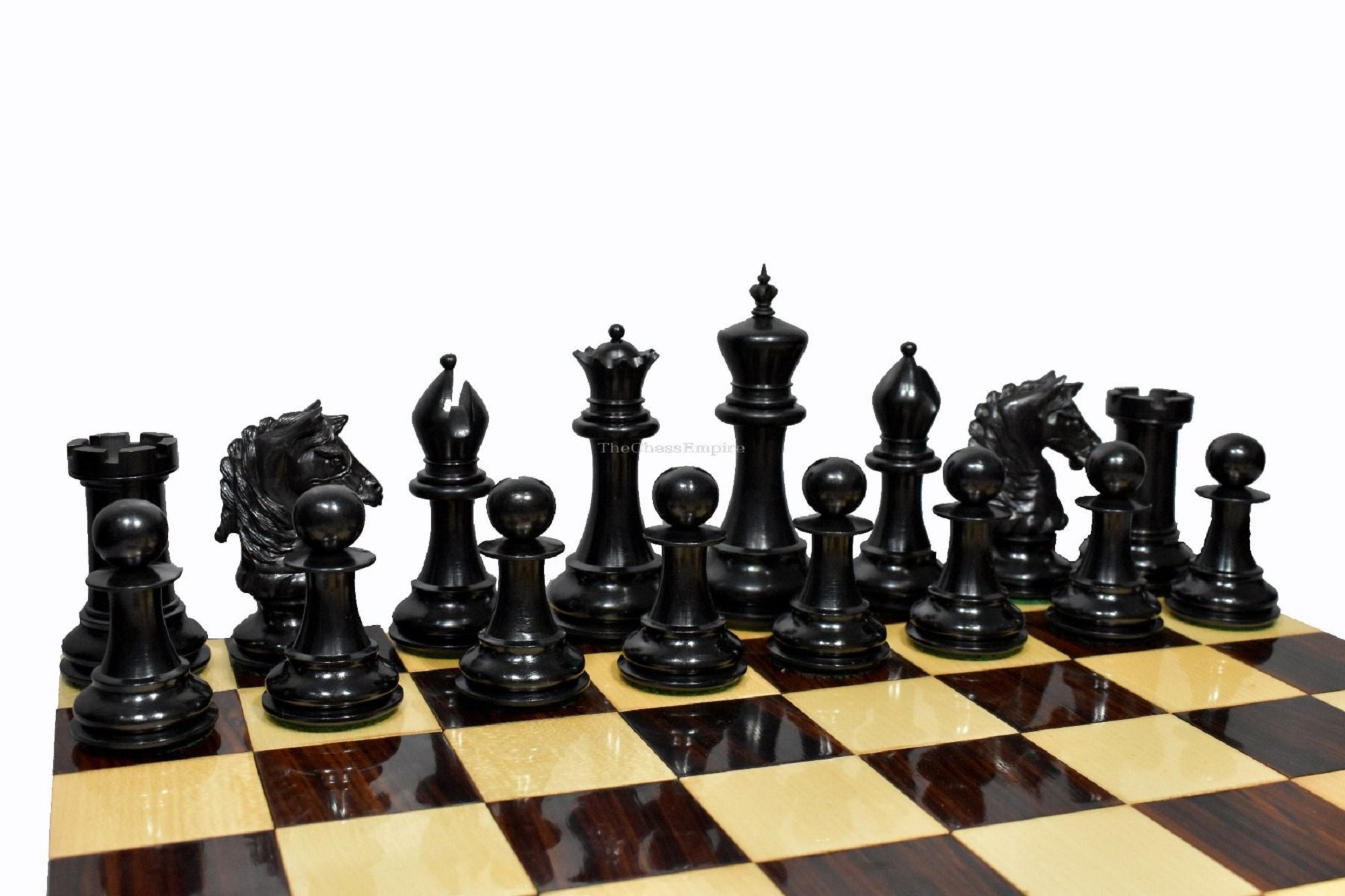 Sebastian Series Chess Pieces Matte Finish Boxwood & Ebony 4.4 King