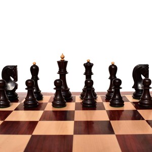 Zagreb 59 Series luxury chess pieces Boxwood & Rosewood 3.9 King staunton wood chess piecesThe Chess Empire image 8