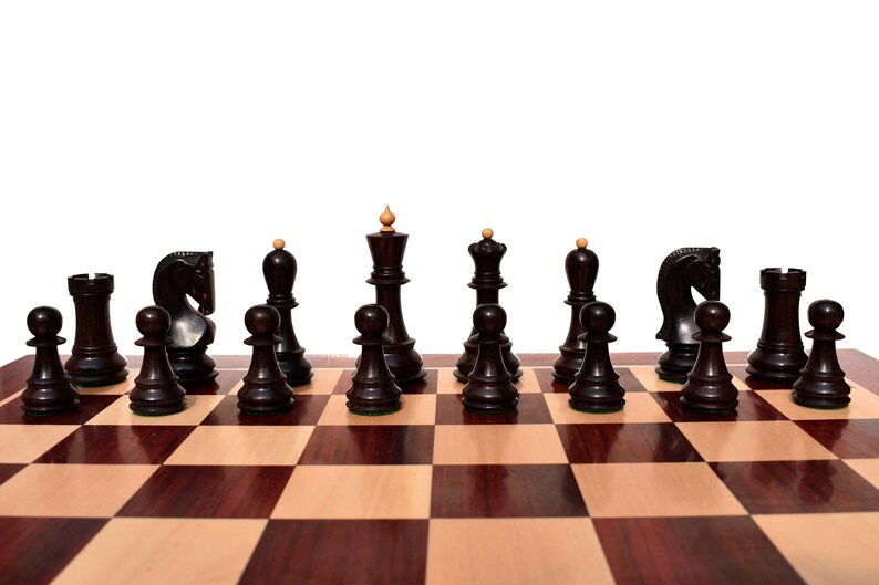 Zagreb 59 Series luxury chess pieces Boxwood & Rosewood 3.9 King staunton wood chess piecesThe Chess Empire image 8