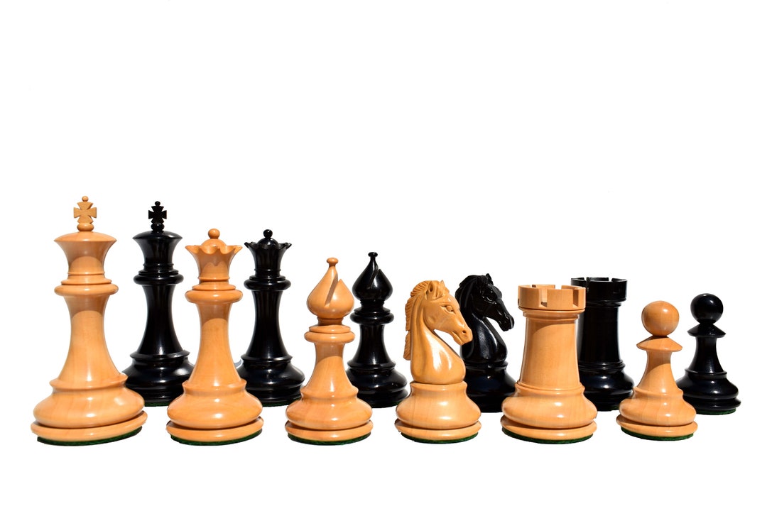 The Majestic Series Luxury Wood Chess Pieces 4 Boxwood/ebony Chess