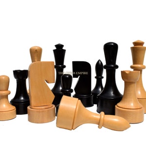 The Northern Art Series wood chess pieces 3.75 King Boxwood/Ebonized luxury wood chess piecesThe Chess Empire image 1