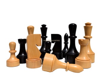 The Northern Art Series wood chess pieces 3.75" King Boxwood/Ebonized luxury wood chess pieces--The Chess Empire
