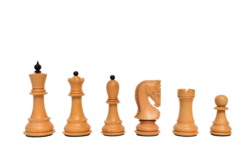 Zagreb 59 Series luxury chess pieces Boxwood & Rosewood 3.9 King staunton wood chess piecesThe Chess Empire image 2