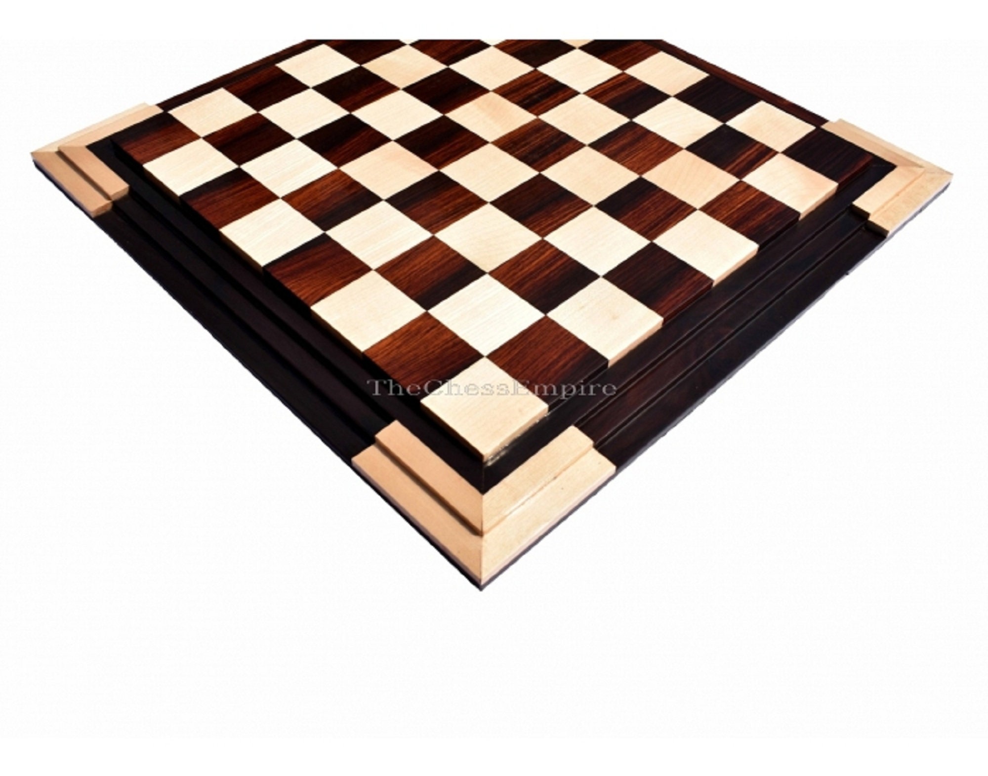 The Victoria Series Luxury Chess Table & Master Series Chess Pieces ,  American Maple & Golden Grain Rosewood , 2.5 Square