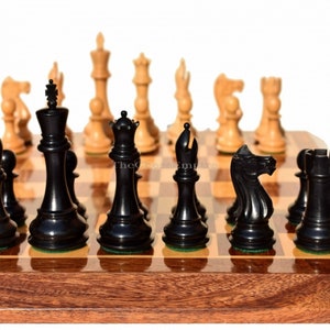 Players Series luxury chess pieces Boxwood & Ebonized 3.75&quot; staunton wood chess pieces- The Chess Empire