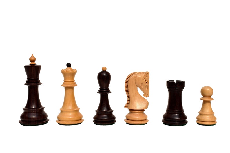 Zagreb 59 Series luxury chess pieces Boxwood & Rosewood 3.9 King staunton wood chess piecesThe Chess Empire image 3
