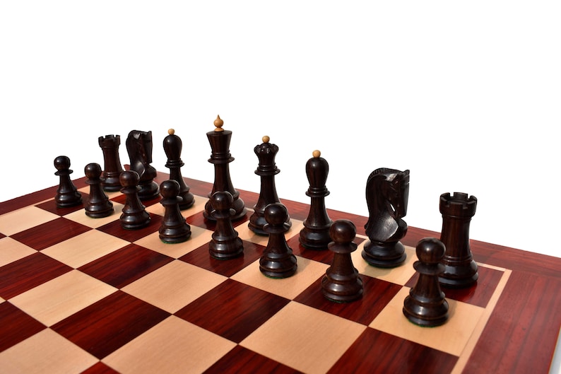 Zagreb 59 Series luxury chess pieces Boxwood & Rosewood 3.9 King staunton wood chess piecesThe Chess Empire image 9