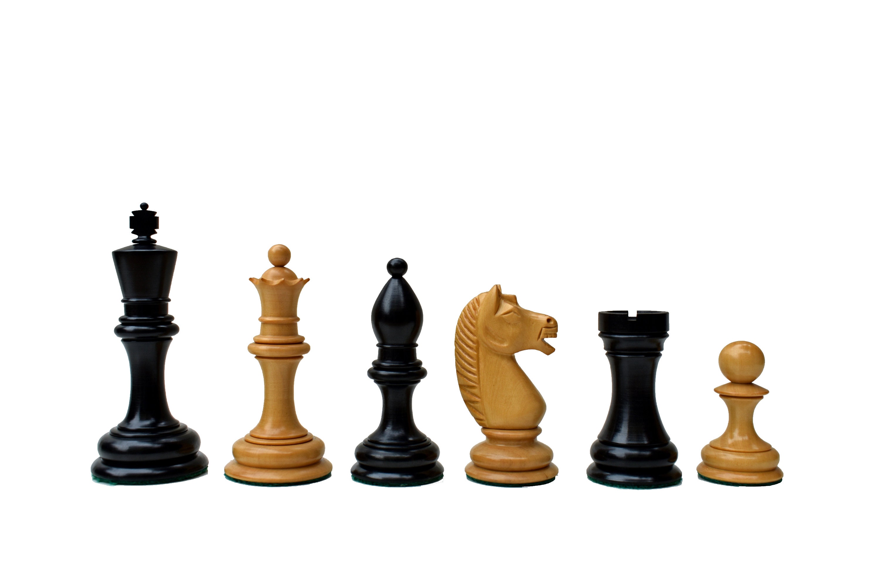 The Botvinnik Flohr Series Chess Pieces Boxwood & Ebony 4 King