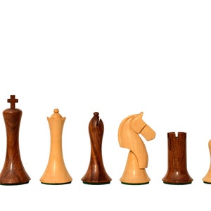 Ulbrich Series Luxury wood Chess Pieces 3.75&quot; King Boxwood & Sheesham  exclusive wood chess pieces--The Chess Empire