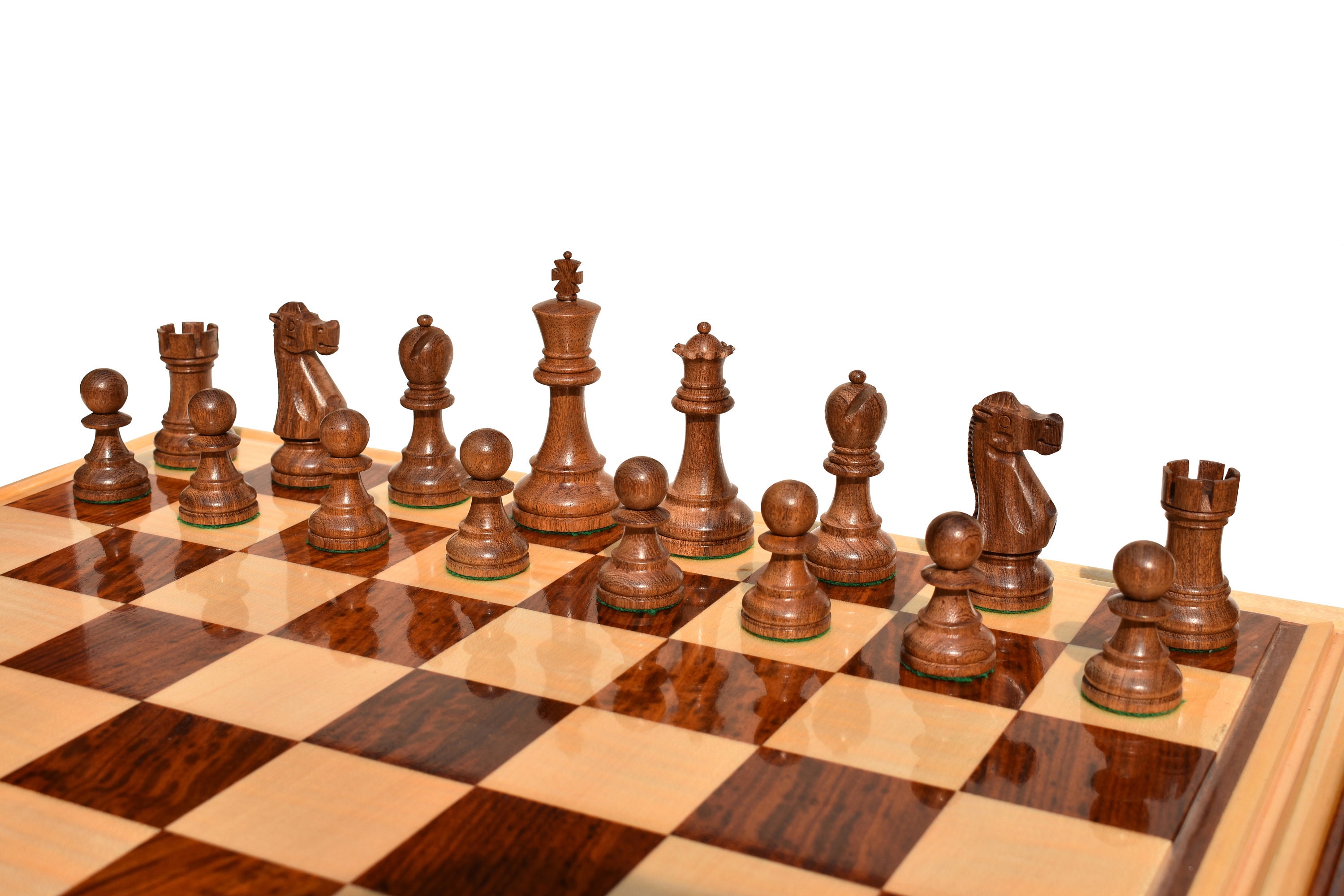 French Staunton Chess Set – Weighted Pieces & Walnut Wood Board 14.75 in. –  Wood Expressions