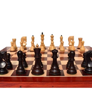 Zagreb 59 Series luxury chess pieces Boxwood & Rosewood 3.9 King staunton wood chess piecesThe Chess Empire image 1