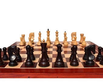 Zagreb 59 Series luxury chess pieces Boxwood & Rosewood 3.9" King staunton wood chess pieces--The Chess Empire