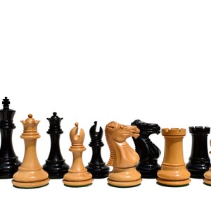 The Windsor Staunton luxury Chess Pieces 3.5&quot; King  Boxwood/Ebony luxury staunton wood chess pieces only--The Chess Empire