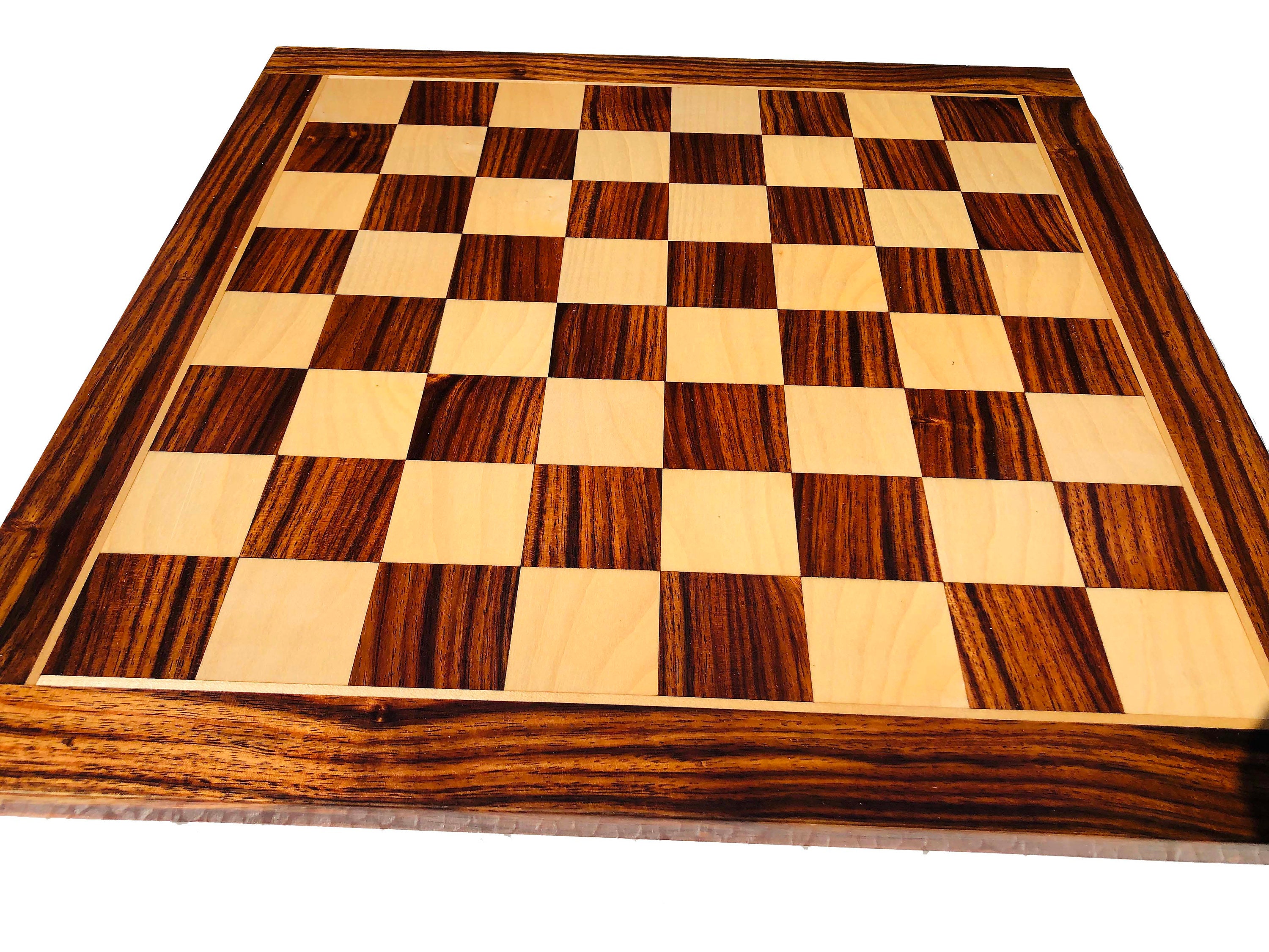 Olive Wood & Black Deluxe Chess Board 2 Squares