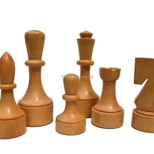 The Northern Art Series wood chess pieces 3.75 King Boxwood/Ebonized luxury wood chess piecesThe Chess Empire image 2