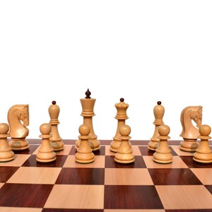 Zagreb 59 Series luxury chess pieces Boxwood & Rosewood 3.9 King staunton wood chess piecesThe Chess Empire image 5