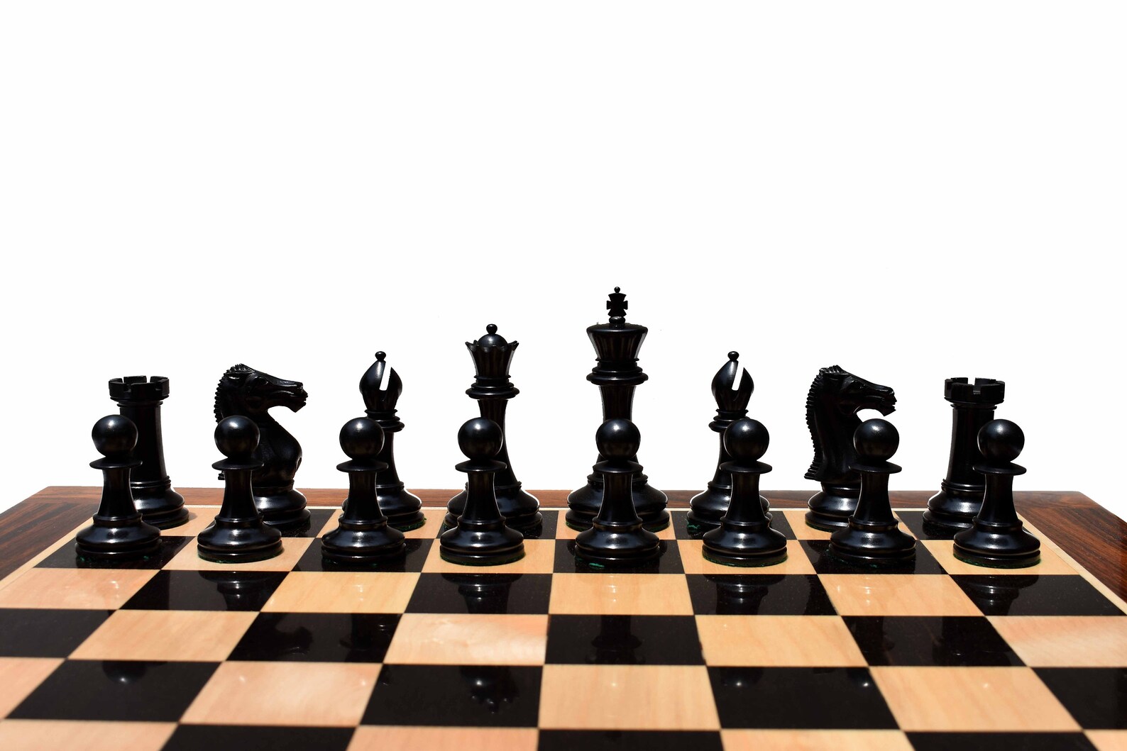 Queens Gambit Series Complete Chess Set Boxwood & Ebony | Etsy