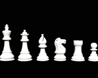 Staunton Chess Pieces: 3" Weighted Boxwood, Black & White Lacquered