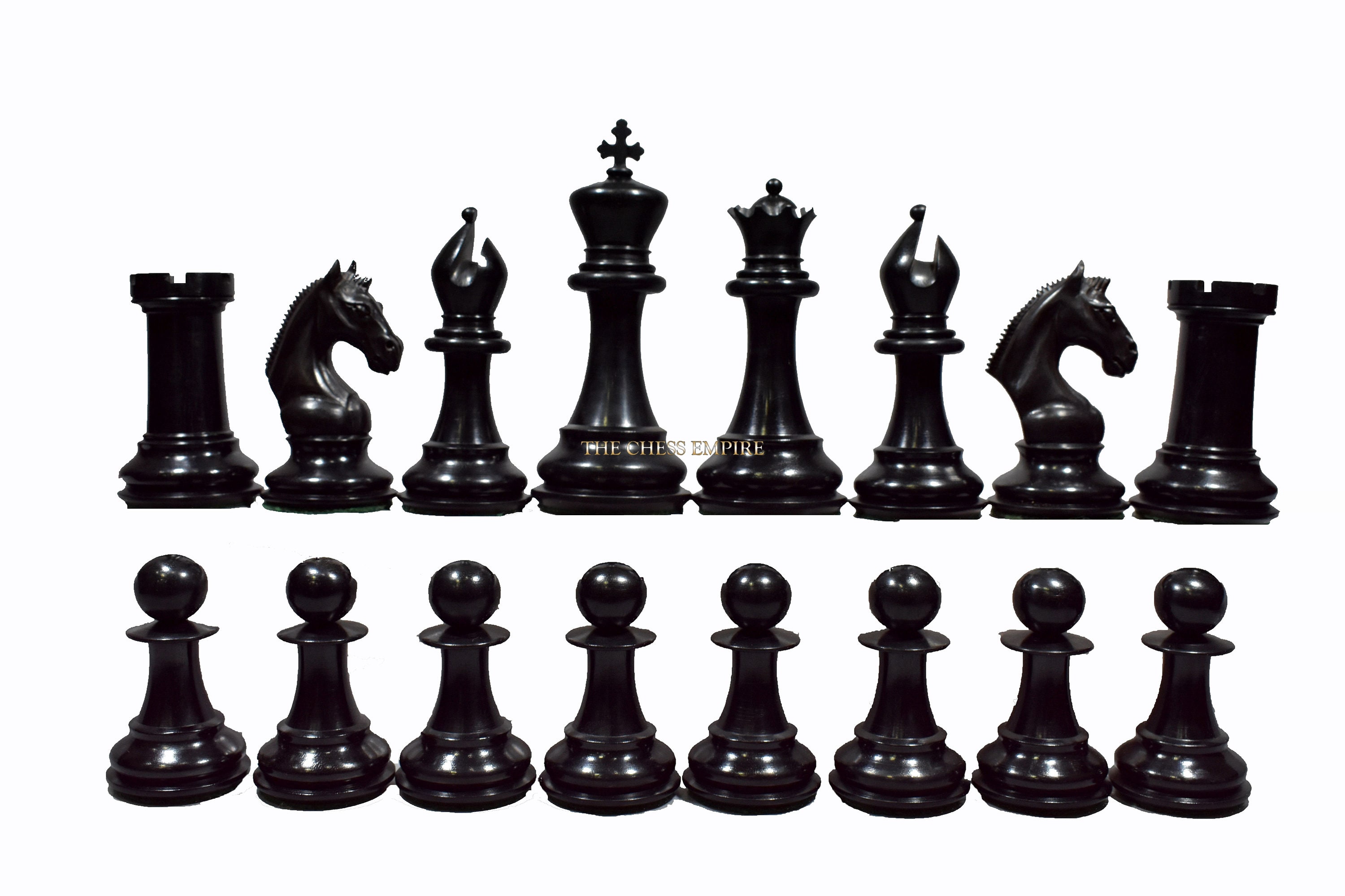 The Arabian - Triple Weighted Ebony Chess Pieces