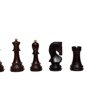 Zagreb 59 Series luxury chess pieces Boxwood & Rosewood 3.9 King staunton wood chess piecesThe Chess Empire image 4