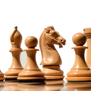 The Empire Prestige Series luxury staunton wood chess pieces Boxwood & Ebony 4.4&quot; King staunton chess pieces--The Chess Empire