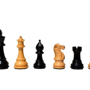 The Classic Series Exclusive Staunton chess pieces Boxwood/Ebonized 3&quot; King weighted luxury wood Staunton chess pieces-The Chess Empire