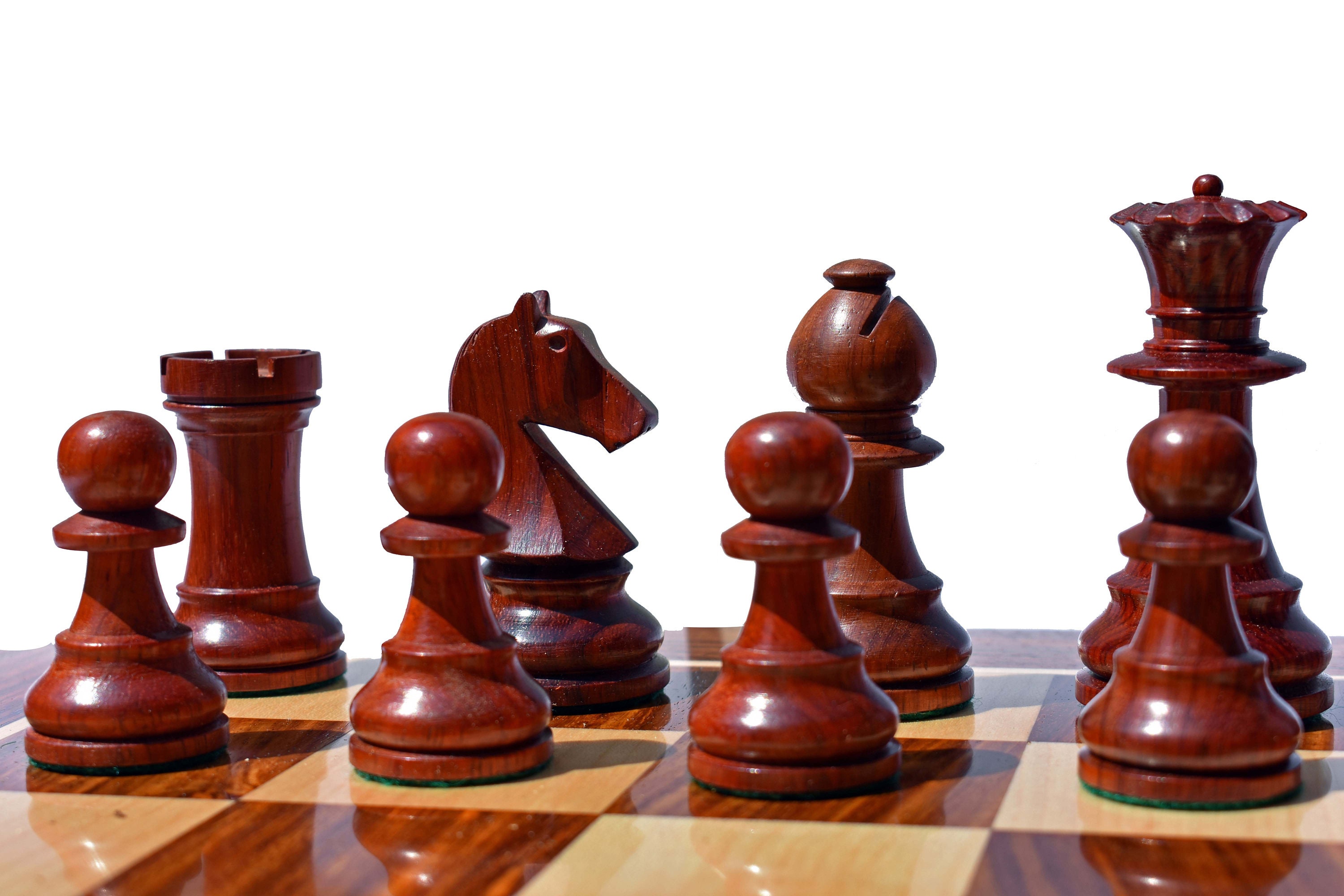 Combo of Reproduced 90s French Chavet Championship Tournament Chess Pieces  V2.0 in Ebonized / Box Wood 