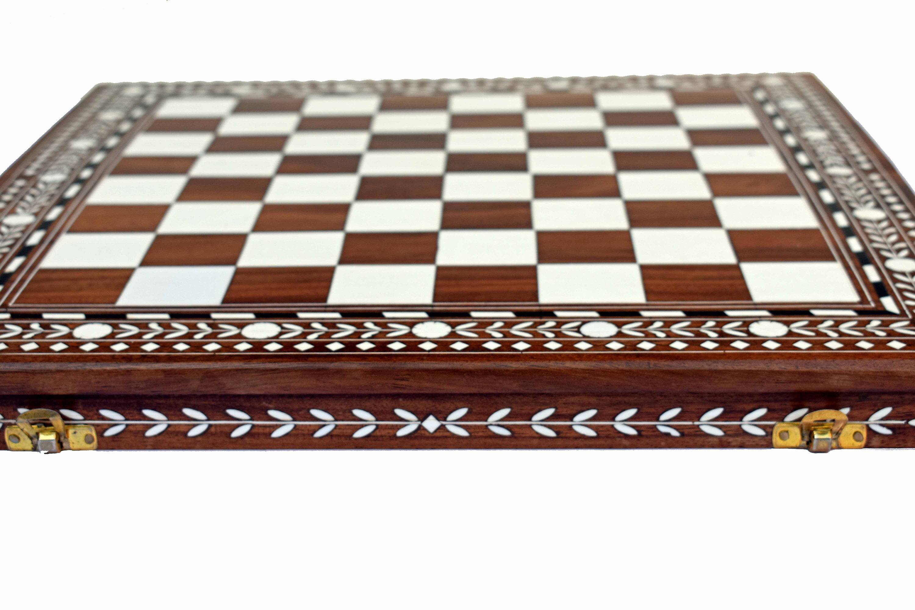 The Heritage Foldable handcrafted Chess Board , Sheesham wood with Rare  Inlay workmanship