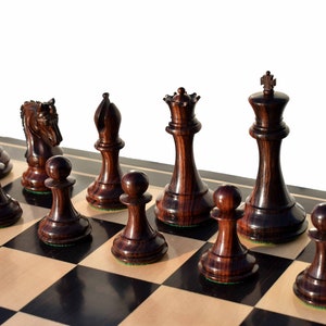 Imperial Series Luxury Staunton Wood Chess Pieces Boxwood & Rosewood 4. ...