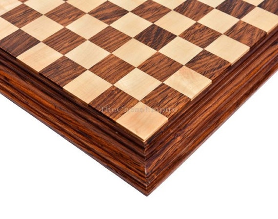 21 x 21 Golden Rosewood & Maple Wood Chess Board with 3.75