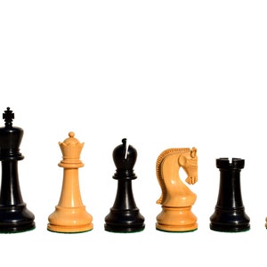 Leningrad Series luxury chess set chess pieces 4&quot; King Boxwood & Ebonized  wood chess pieces ---The Chess Empire/Amritsar Ivory Works