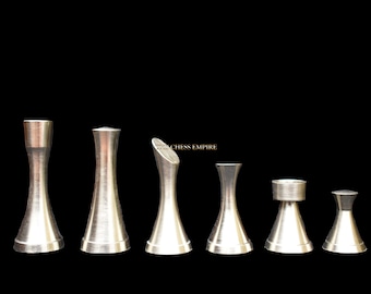 Contemporary series brass chess pieces  3.25" King solid Brass metal luxury chess Pieces --The Chess Empire