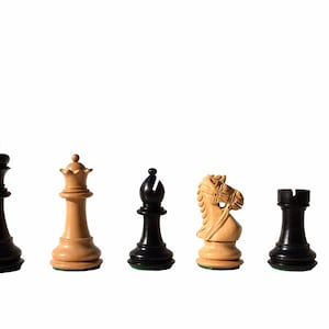 The Kings Bridle Series luxury chess pieces Boxwood & Ebonized 3&quot; King luxury wood staunton chess pieces -- The Chess Empire