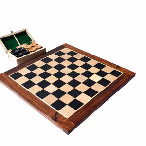 Tournament Series luxury wood complete checkers set Boxwood & Ebony 1.75&quot;, Maple Storage Box and 2&quot; Square Chess board-The Chess Empire