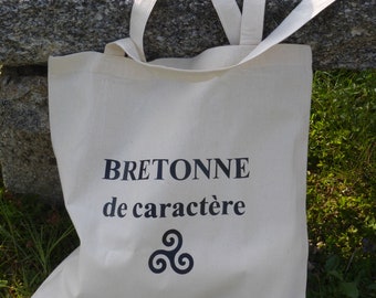 Tote bag sac triskell bretagne bretonne de caractère en coton