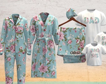 Matching Robe Pyjama and Swaddle Set,  Swaddle Hospital Set, Maternity Robe,  coming home, Maternity Nursing Gown, mini me