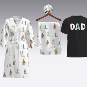 Cactus robe and swaddle set top