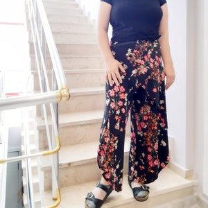 1XL-5XL Palazzo Pants PDF Sewing Pattern Plus Size Wide Leg Trousers Loose  Fit High Waist Pants With Pocket Print at Home DIY Women Clothes 