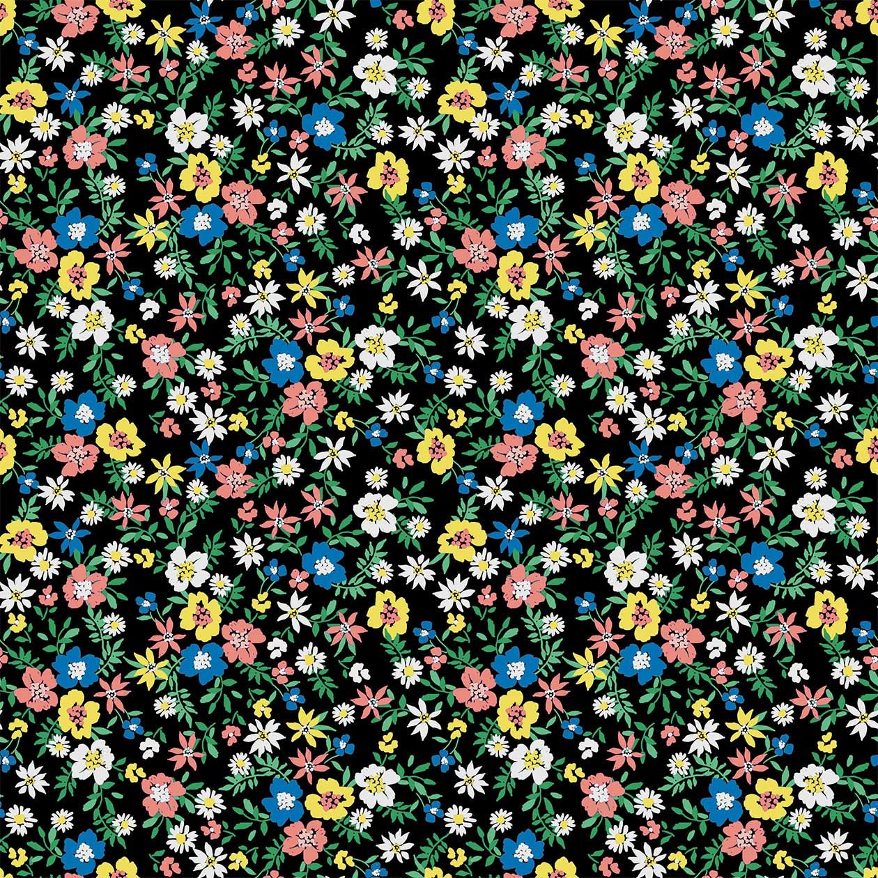 Floral Jersey, Fabric By The Yard, Cotton Elast Jersey, Designer Fabric