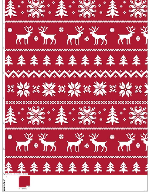 Red Christmas Fabric by the Yard, Sewing Fabric, Non Sweating, Legging  Fabric, Family Christmas Pajamas, Blanket Fabric, Kids Gift 