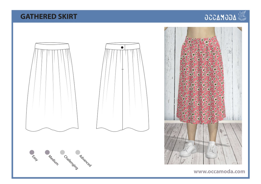 Basic Skirt Gathered Skirt Pattern Sizeus 14&16 and 18UK - Etsy
