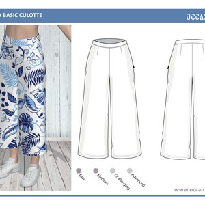 Pants Sewing Pattern Diana Culottes Pants Sizeus 14&16 and - Etsy