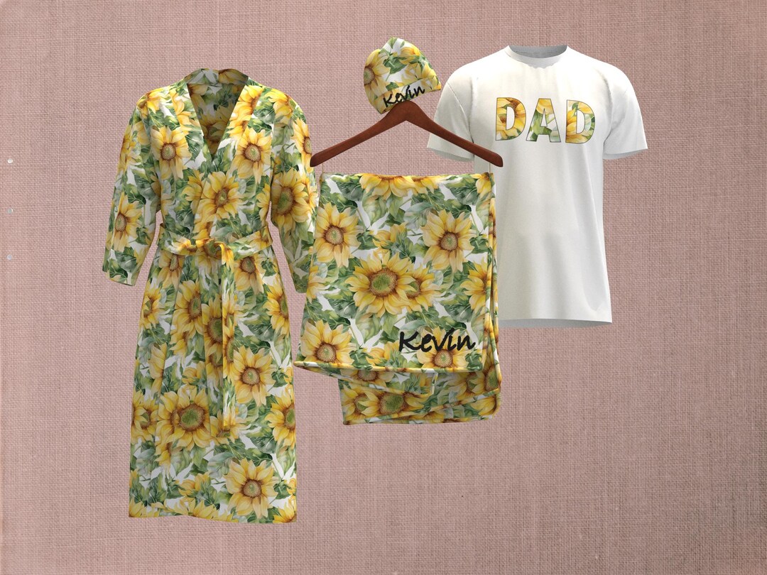 Sunflower Maternity Nursing Delivery Robe, Robe Swaddle Set, Family ...
