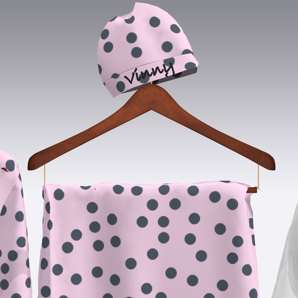 Pink Polka Dot Set Delivery Robe Swaddle Set Hospital Set Etsy