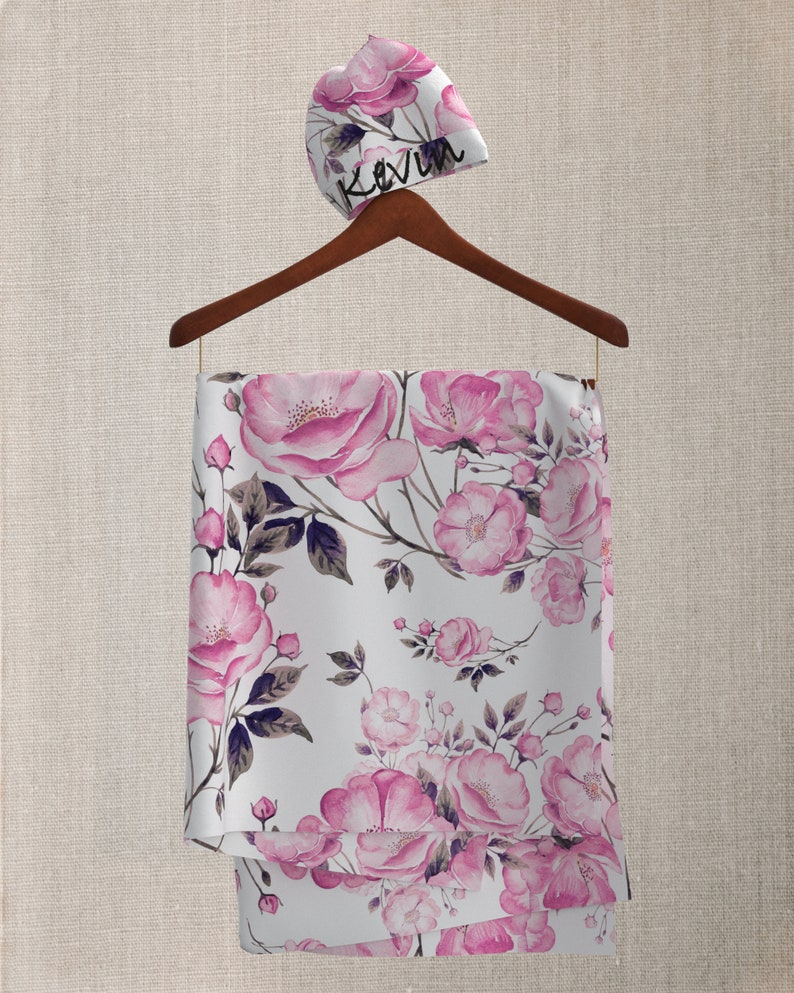 Pink Floral Labor Matching Robe and Swaddle Set Newborn Etsy