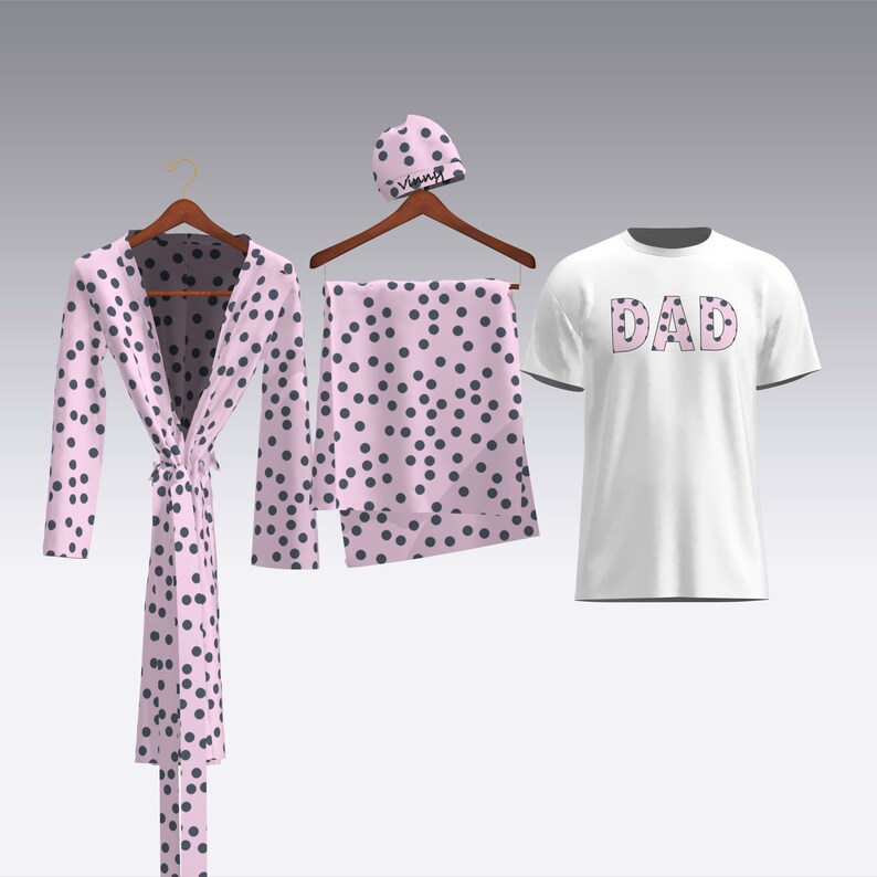 Pink Polka Dot Set Delivery Robe Swaddle Set Hospital Set Etsy