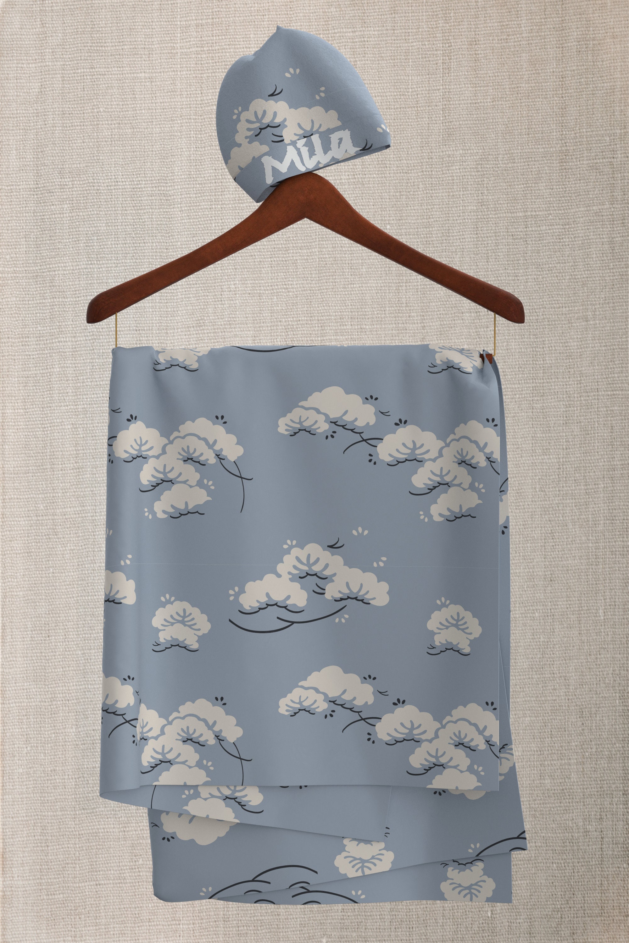 Vintage Japanese Design Robe Swaddle Set Swaddle Matching Etsy