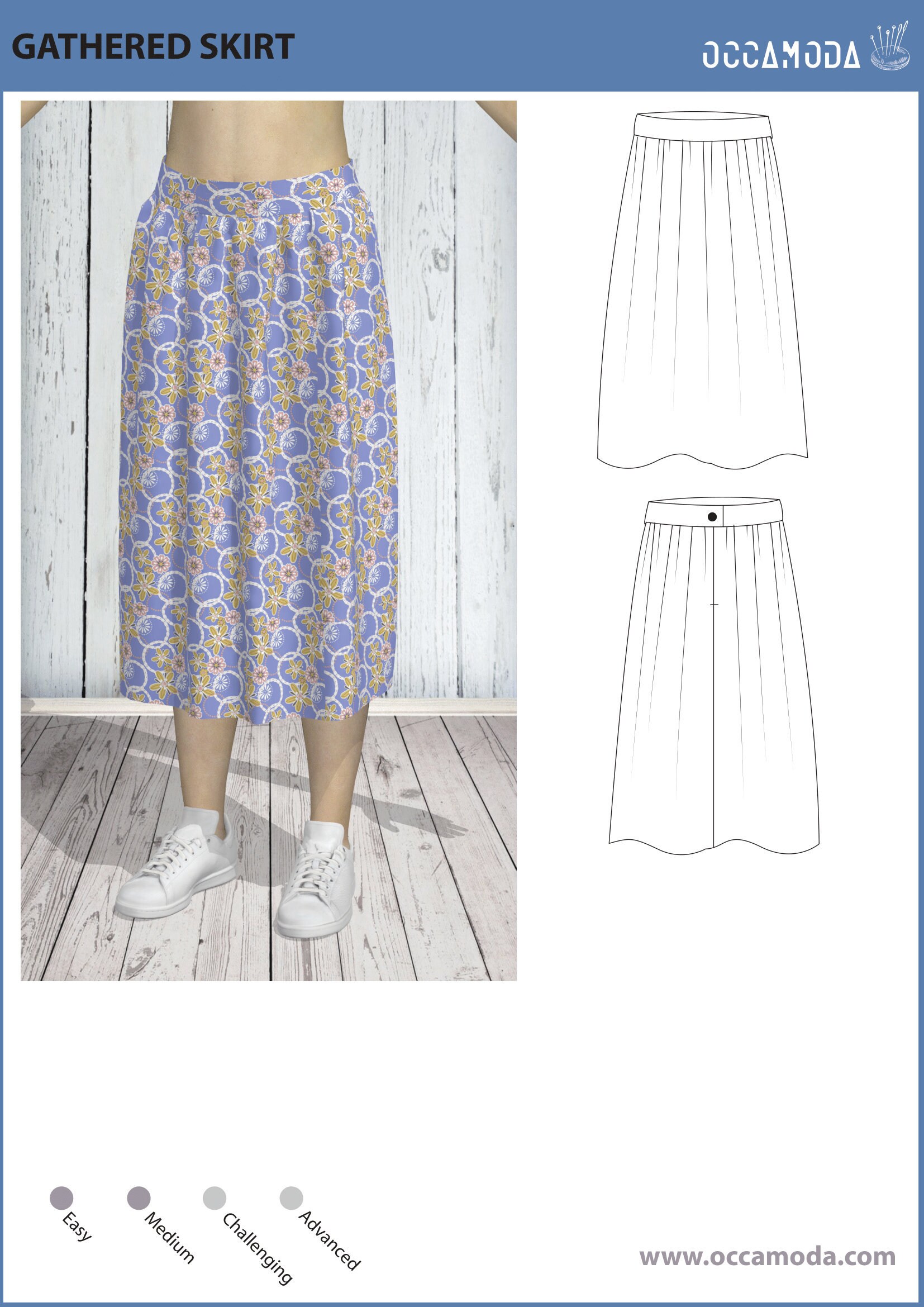 A line gathered skirt cheap pattern