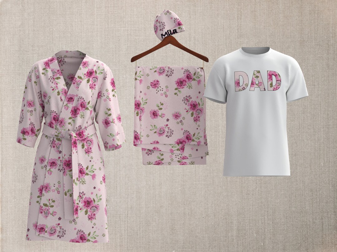 Pink Floral Delivery Robe Swaddle Set Swaddle Matching Etsy